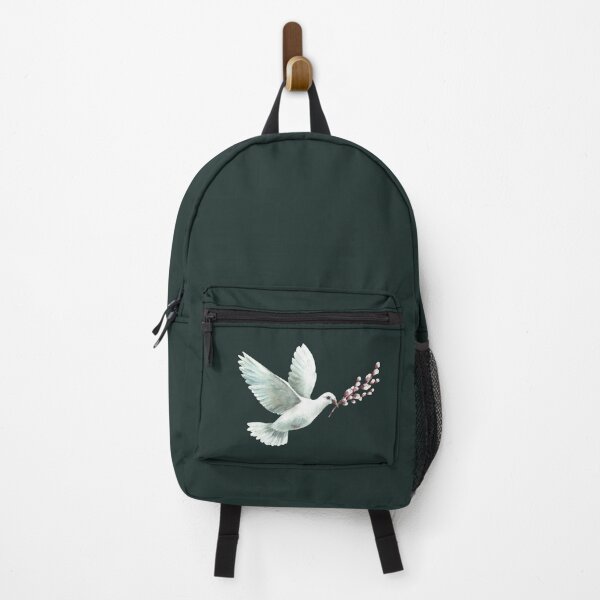Item preview, Watercolor Dove with willow tree branch. White pigeon bird, symbol of peace, Easter. Hand drawn bird designed and sold by BartolArt.