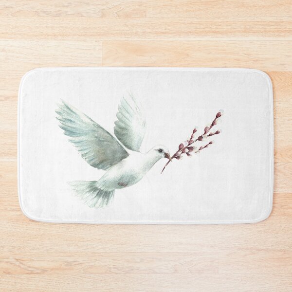 Item preview, Watercolor Dove with willow tree branch. White pigeon bird, symbol of peace, Easter. Hand drawn bird designed and sold by BartolArt.