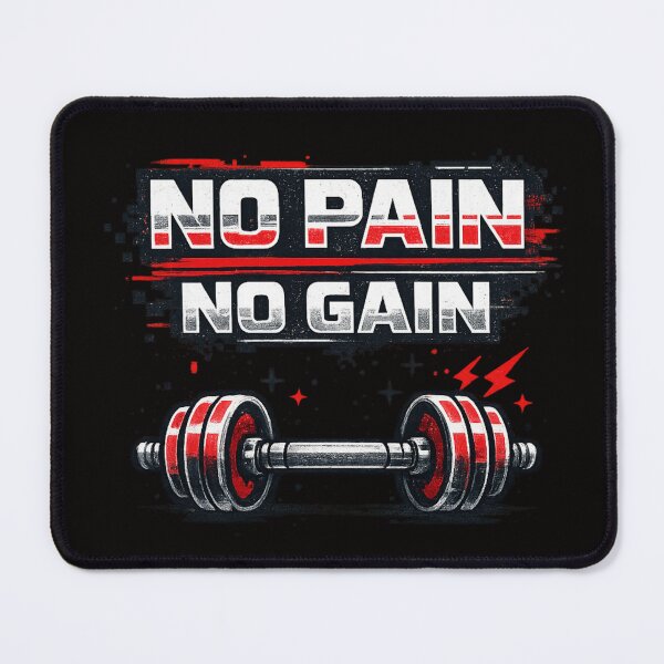 Item preview, No Pain No Gain Minimalist Graphite Red Gym Typography designed and sold by Tadeusz1.