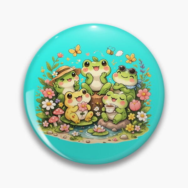 Item preview, Five frogs in a flower garden designed and sold by FroggyOnly.