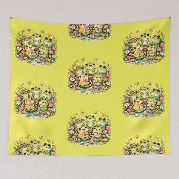 Item preview, Five frogs in a flower garden designed and sold by FroggyOnly.