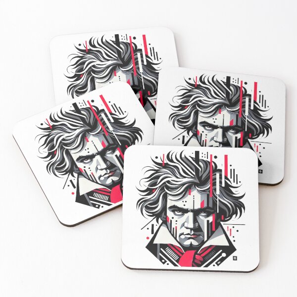 Item preview, Modern illustrated portrait of Ludwig van Beethoven designed and sold by Urbi et Orbi.