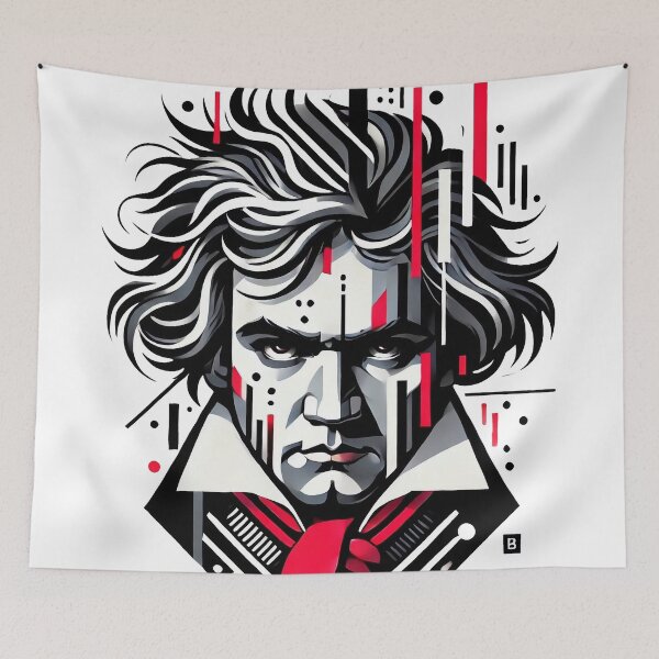 Item preview, Modern illustrated portrait of Ludwig van Beethoven designed and sold by Urbi et Orbi.