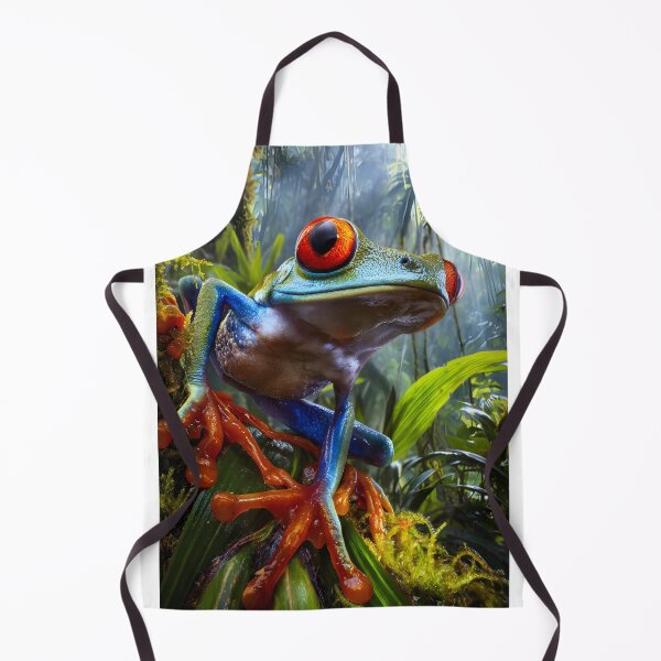 Item preview, Vibrant Red-Eyed Tree Frog in Lush Jungle Scene designed and sold by Artessie.