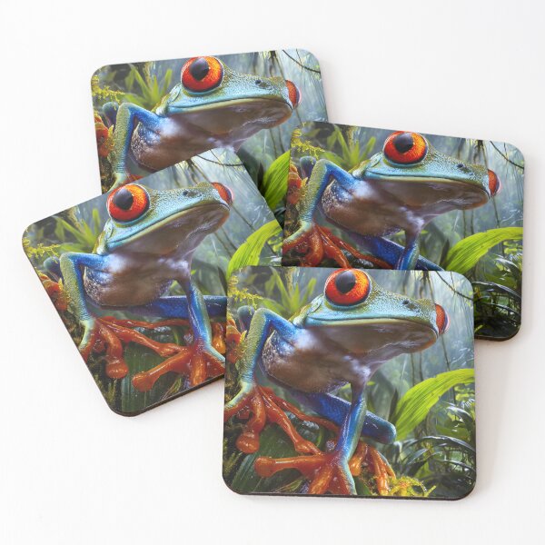 Item preview, Vibrant Red-Eyed Tree Frog in Lush Jungle Scene designed and sold by Artessie.