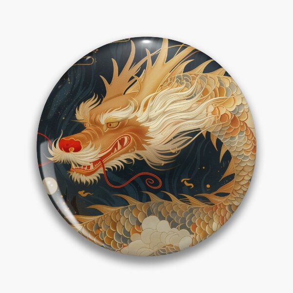 Item preview, Golden Japanese Dragon (Ryu) in Clouds - Ukiyo-e Art designed and sold by SK-Studio1192.