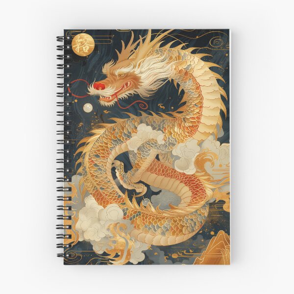 Item preview, Golden Japanese Dragon (Ryu) in Clouds - Ukiyo-e Art designed and sold by SK-Studio1192.