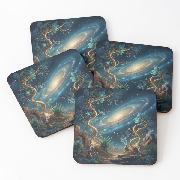 Item preview, Mystical Emerald & Gold Botanical Celestial Herbs Seamless Pattern designed and sold by MonaRose_Art.
