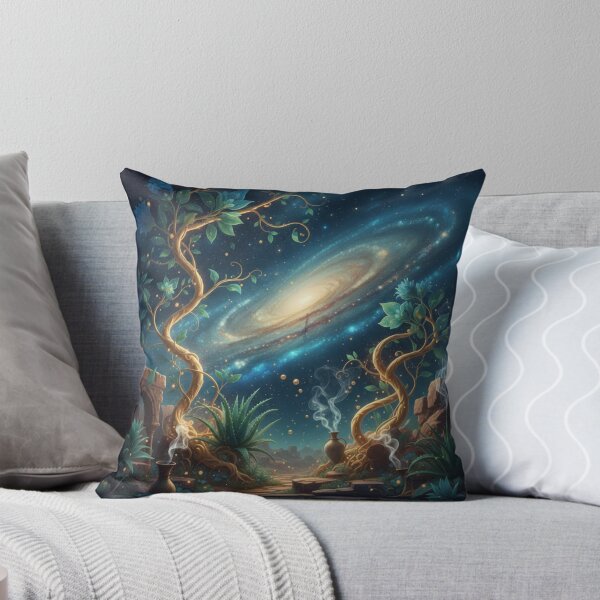 Item preview, Mystical Emerald & Gold Botanical Celestial Herbs Seamless Pattern designed and sold by MonaRose_Art.