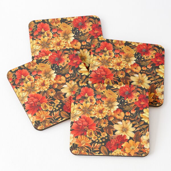 Item preview, Autumn Red And Golden Fall Flowers Colorful Art designed and sold by DEC02.