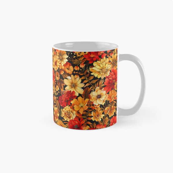 Aperçu de l'œuvre Fleurs d'automne rouges et dorées, art coloré créée et vendue par DEC02.