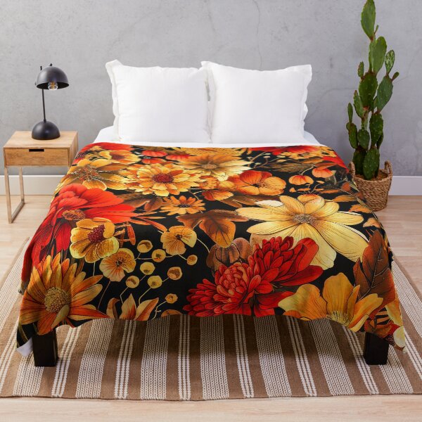 Item preview, Autumn Red And Golden Fall Flowers Colorful Art designed and sold by DEC02.