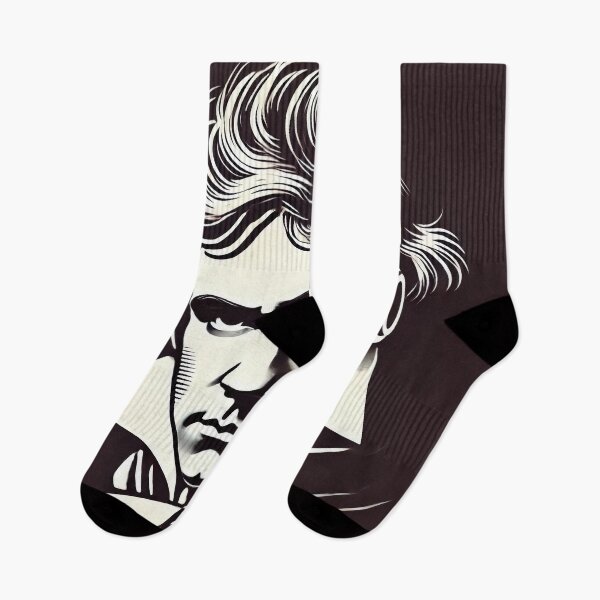 Item preview, Beethoven wearing headphones modern line art portrait designed and sold by Urbi et Orbi.