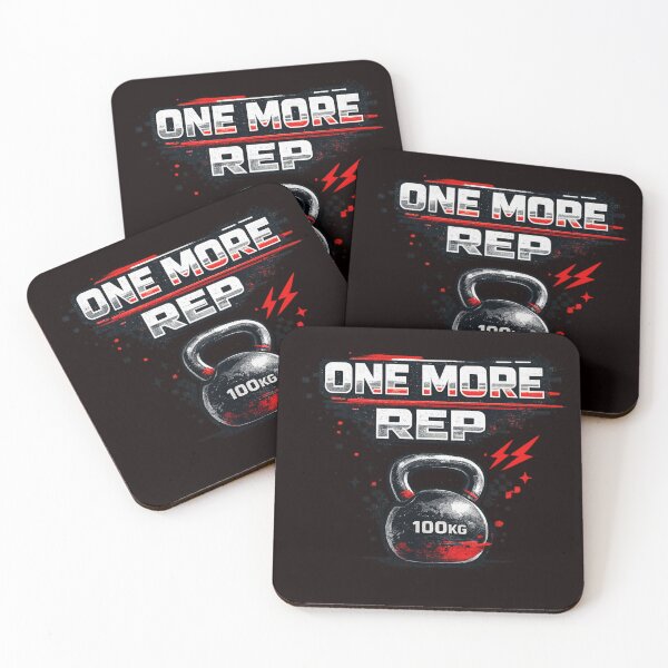 Item preview, One More Rep Minimalist Graphite Red Gym Typography designed and sold by Tadeusz1.
