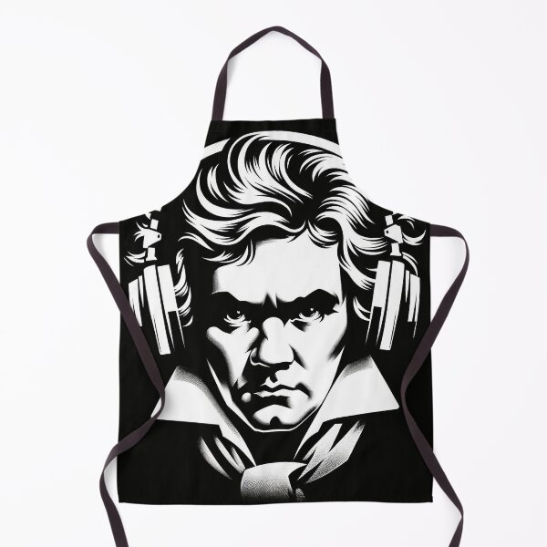 Item preview, Modern Beethoven portrait with headphones in black and white designed and sold by Urbi et Orbi.