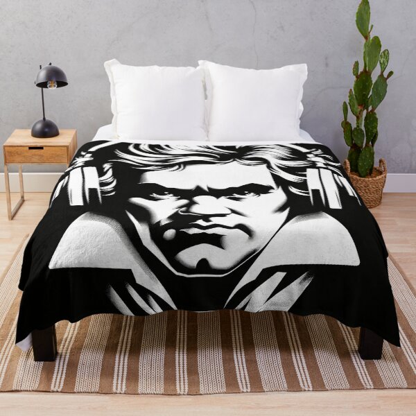 Item preview, Modern Beethoven portrait with headphones in black and white designed and sold by Urbi et Orbi.