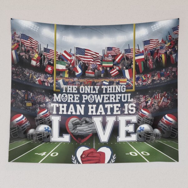 Item preview, The Only Thing More Powerful Than Hate Is Love Stadium Unity Concept designed and sold by Uglyandcute.