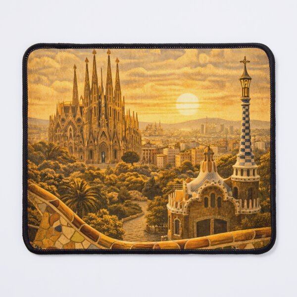 Item preview,  Barcelona Vintage Travel Poster Sagrada Familia designed and sold by mythographiaart.