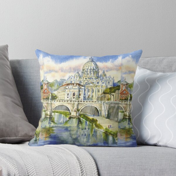 Item preview, Saint Paul`s Cathedral, Vatican view. Rome. Italian watercolor painting. designed and sold by Colibri77.