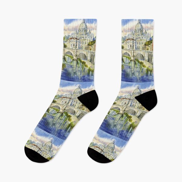 Item preview, Saint Paul`s Cathedral, Vatican view. Rome. Italian watercolor painting. designed and sold by Colibri77.
