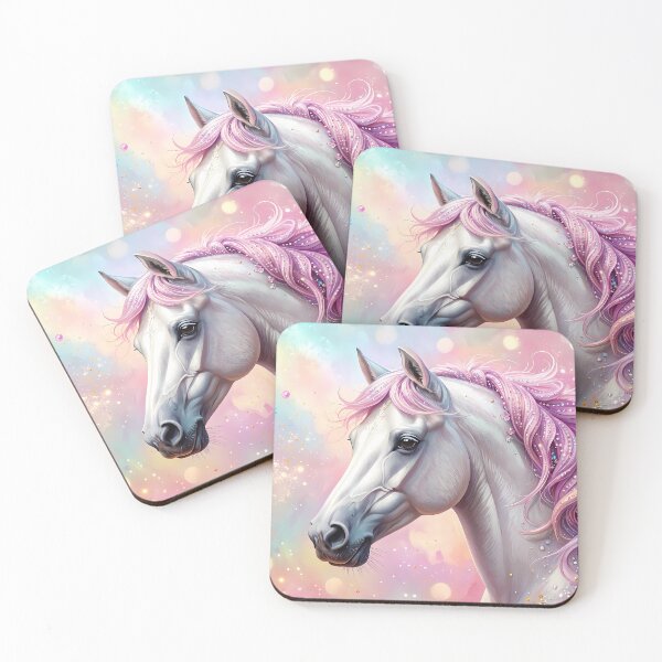 Item preview, Magical horse portrait with pink mane and glitter designed and sold by WhimsyArt ○ byGTL.