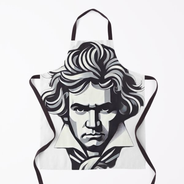 Item preview, Minimalist Beethoven vector portrait in grayscale designed and sold by Urbi et Orbi.