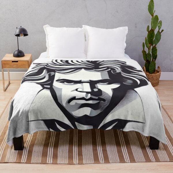 Item preview, Minimalist Beethoven vector portrait in grayscale designed and sold by Urbi et Orbi.