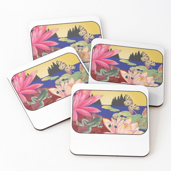 Item preview, Pond Life Sunset Illustration  designed and sold by Analog Aura .
