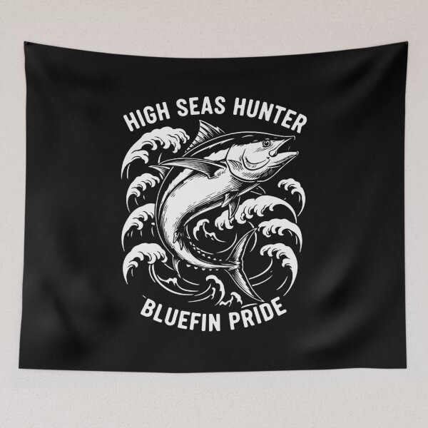 Item preview, High Seas Hunter - Bluefin Tuna and Ocean Waves designed and sold by PixelStudioBe.