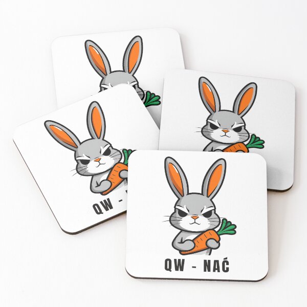 Item preview, QW-NAC Funny Rabbit with Carrot - Grumpy Bunny Humor designed and sold by MavtM.