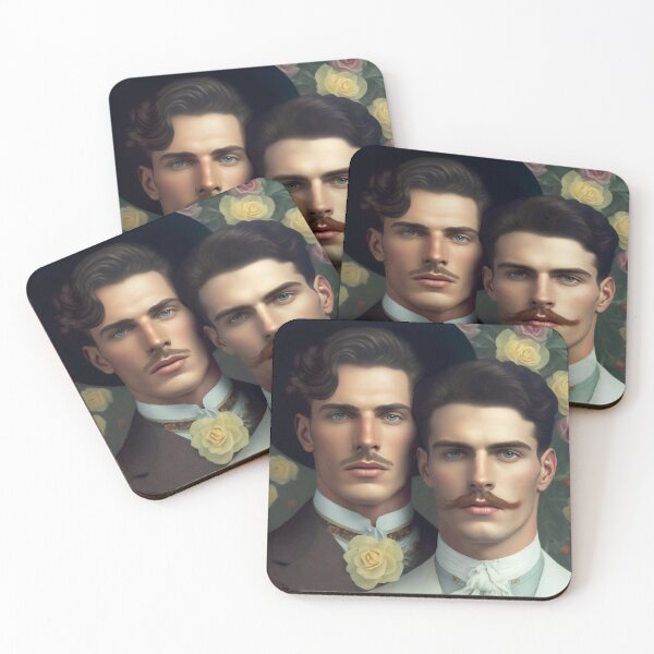Item preview, Elegant Victorian Gentlemen Portrait With Floral Backdrop designed and sold by Shoot-The-Moon.