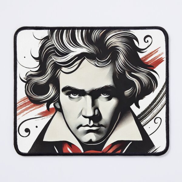 Item preview, Artistic Beethoven portrait with red scarf designed and sold by Urbi et Orbi.