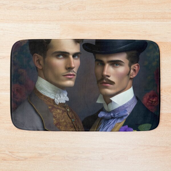 Item preview, Sophisticated Victorian Gentlemen Portrait With Romantic Florals designed and sold by Shoot-The-Moon.