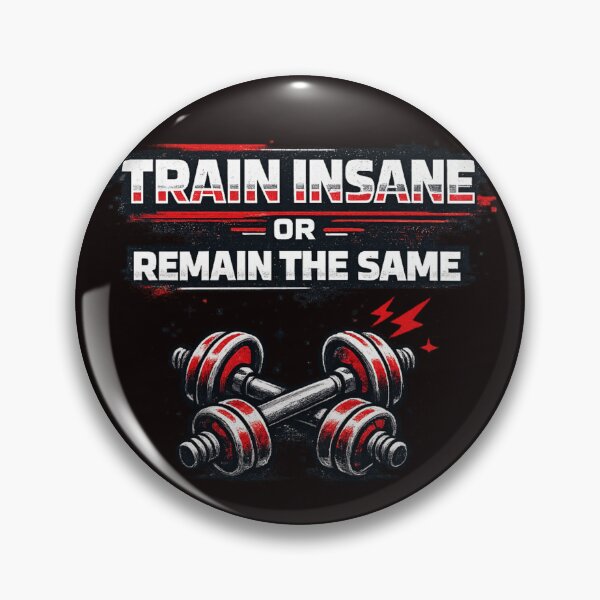 Item preview, Train Insane Or Remain The Same Minimalist Graphite Red Gym Typography designed and sold by Tadeusz1.