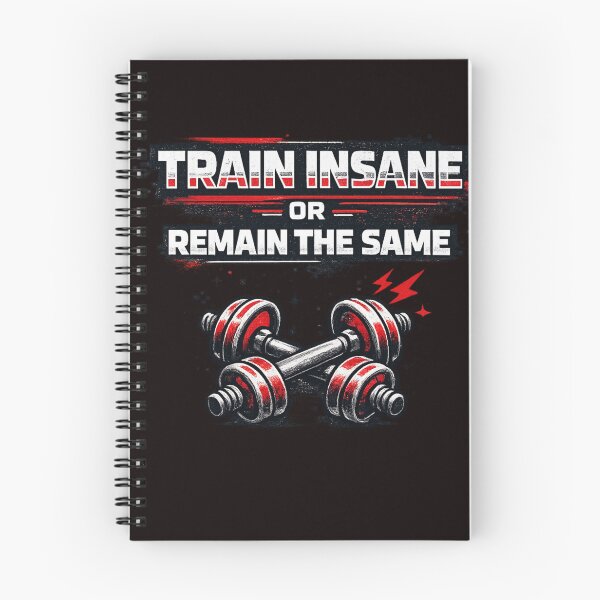 Item preview, Train Insane Or Remain The Same Minimalist Graphite Red Gym Typography designed and sold by Tadeusz1.