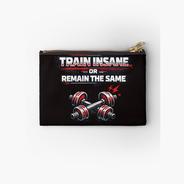 Item preview, Train Insane Or Remain The Same Minimalist Graphite Red Gym Typography designed and sold by Tadeusz1.