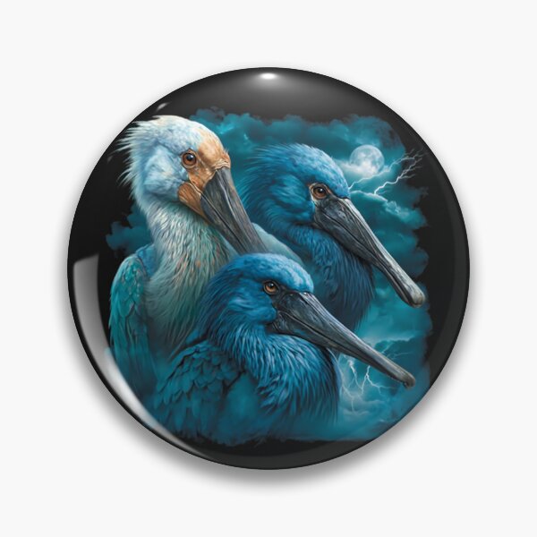 Item preview, Moonlit Spoonbill Trio Wildlife Artwork Dramatic Moon designed and sold by MTJ-Mushrooms.