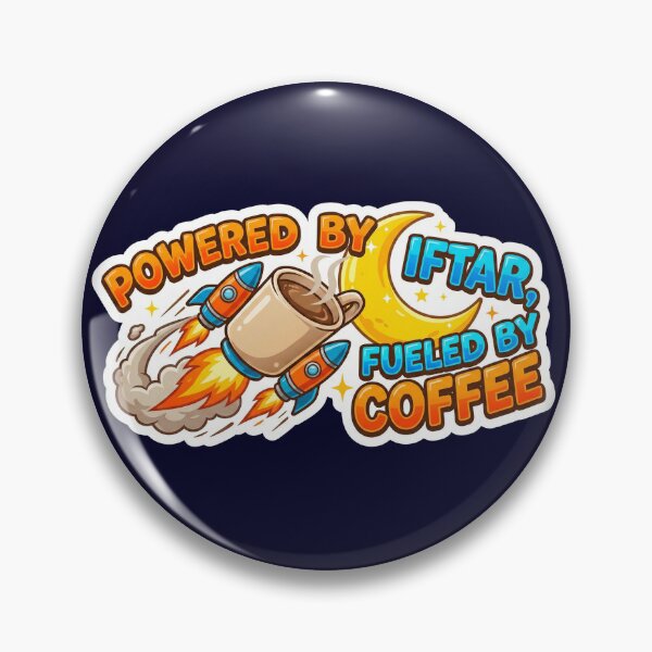 Item preview,  Powered By Iftar Fueled By Coffee - Rocket Mug Space Sticker designed and sold by chihab21.