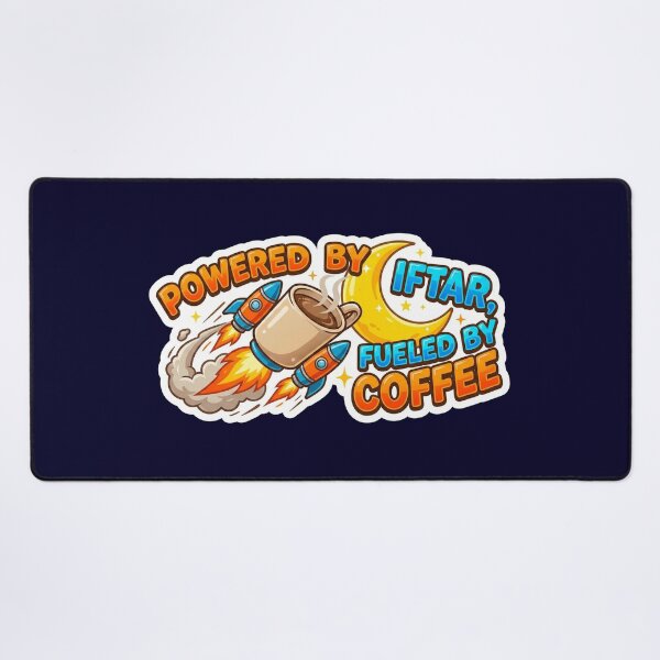 Item preview, Powered By Iftar Fueled By Coffee - Rocket Mug Space Sticker designed and sold by chihab21.