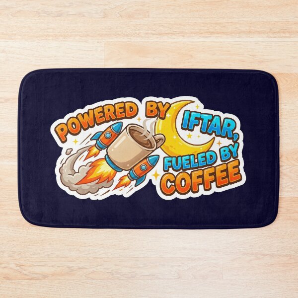 Item preview,  Powered By Iftar Fueled By Coffee - Rocket Mug Space Sticker designed and sold by chihab21.