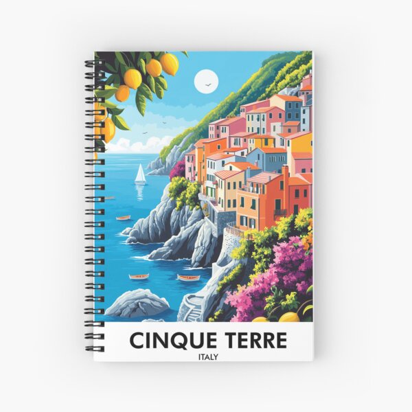 Item preview, Cinque Terre Italy Retro Travel Print designed and sold by HomeLivingCo.