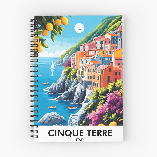 Item preview, Cinque Terre Italy Retro Travel Print designed and sold by HomeLivingCo.