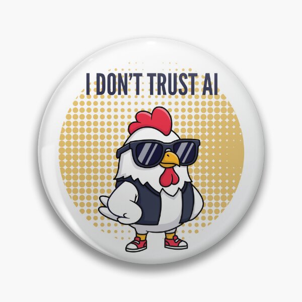 Item preview, Cool Anti AI Chicken – Funny Cartoon Meme Design designed and sold by PICODOG.