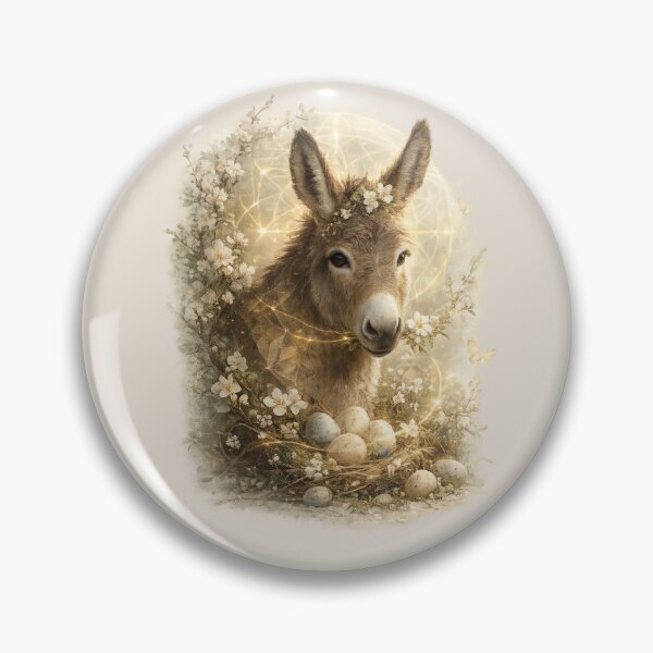 Item preview, Donkey Easter Spirit – Spring Nest Illustration designed and sold by GeoWild Designs.