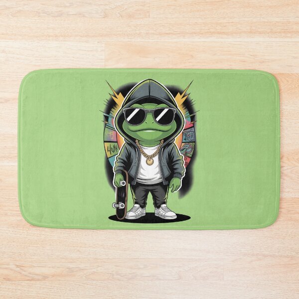 Item preview, Chibi Frog Skateboard Streetwear Tattoo Art designed and sold by Christomized.