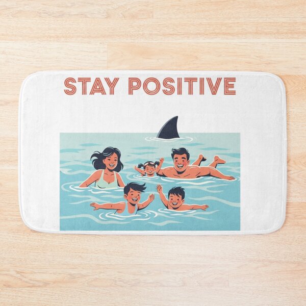 Item preview, Stay Positive – Vintage Beach Shark Parody Design 3 designed and sold by FlamaC.