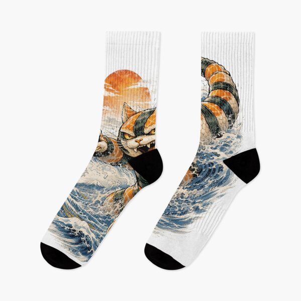 Item preview, Retro Vintage Japanese Sushi Cat in the Kanagawa Wave designed and sold by Envision Designs.
