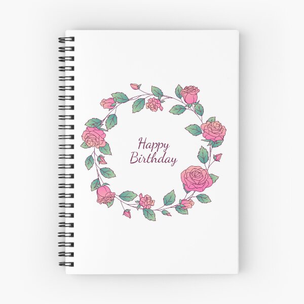 Item preview, Happy Birthday Floral Wreath Card Design designed and sold by ColorloomArt.