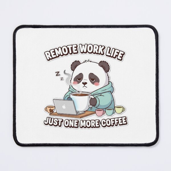Item preview, Cute Remote Work Panda – Just One More Coffee Sticker | Funny Work From Home Coffee Lover Design designed and sold by snaperos.
