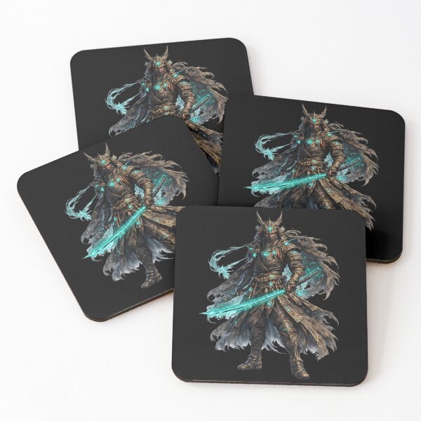 Item preview, Teal Rune Samurai – Demon Kabuto Katana Warrior (Dark Fantasy) designed and sold by Nesaith.